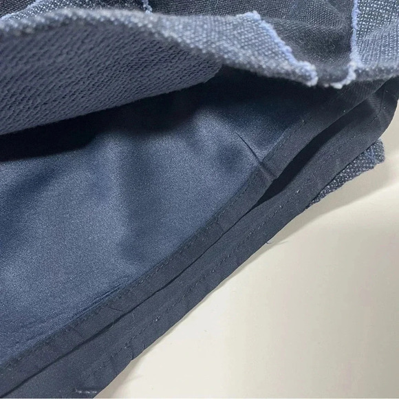 Anthropologie Eva Franco Textured-Chevron Midi Skirt Blue Ruffle Front Size 4 - Picture 14 of 16